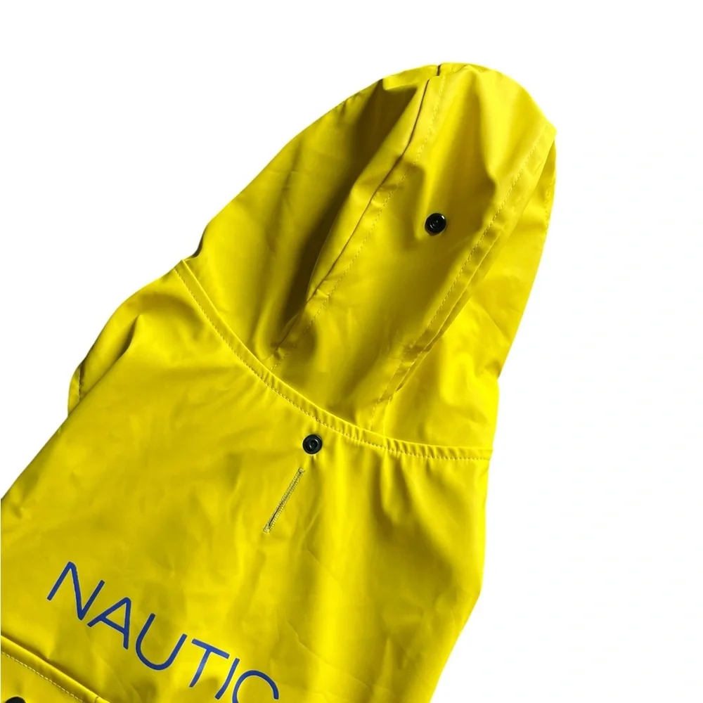 Nautica Dog Raincoat size medium. With snap back hood